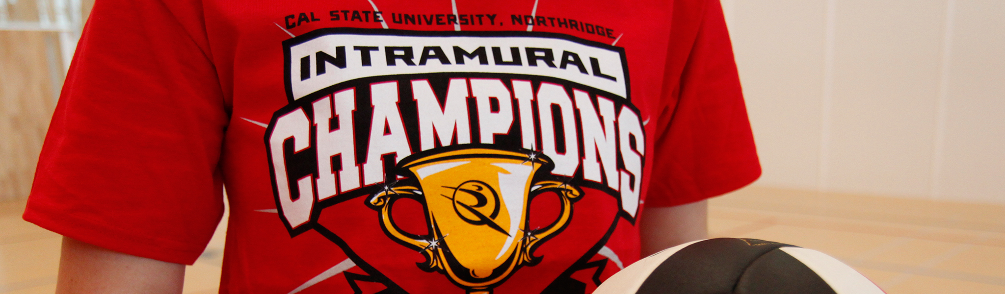 Close up of intramural champions t-shirt