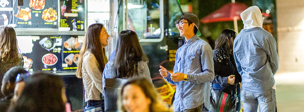 Students at USU Night Market