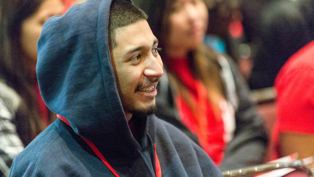 Students laugh and smile at the winter 2013 Student Summit