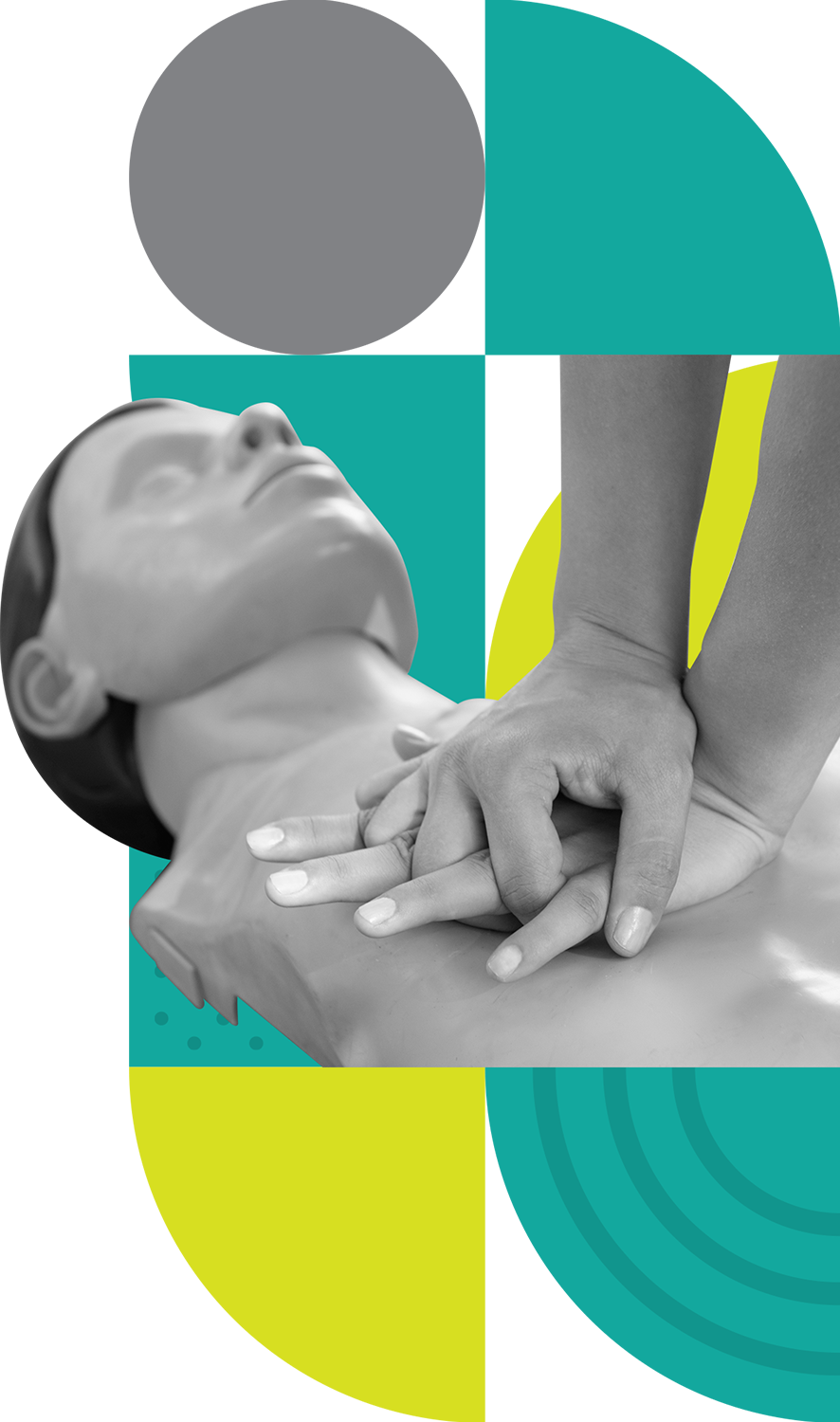 Hands on a CPR manikin